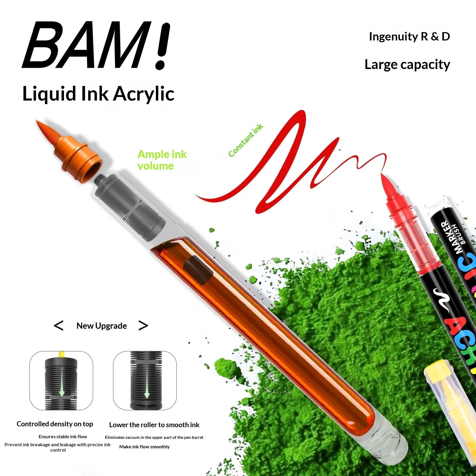 Guangna 8101 Direct-Feed Acrylic Marker 488 Colors Soft Tip Professional Art Marker For DIY Hand Drawing Graffiti Made China