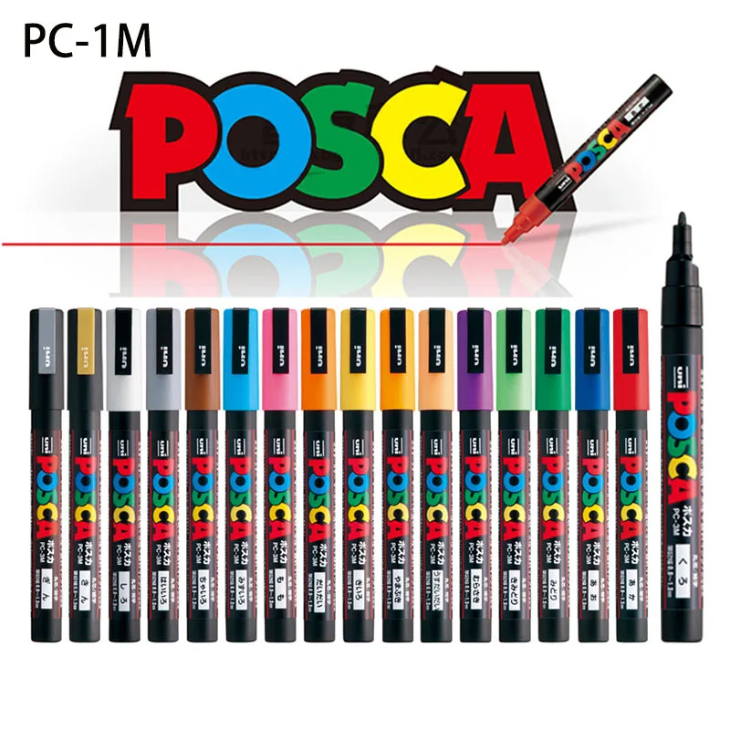 1 Stuks Uni Marker Pen Posca PC-1M Pop Poster Op Waterbasis Reclame/Graffiti Mark Pen 0.7 Nid Karakter Helder En Kleurrijk