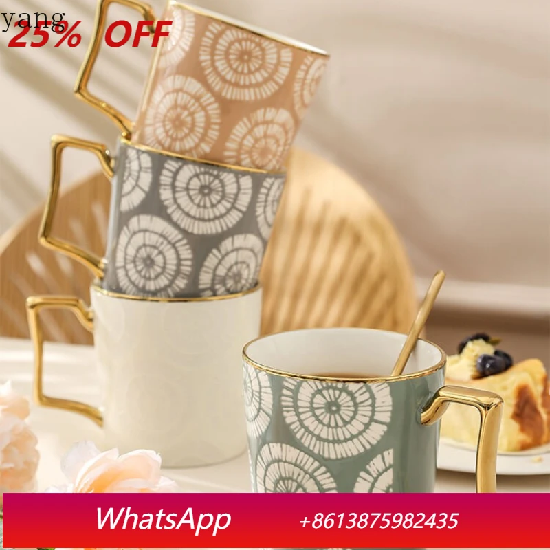 

LMM high-value light luxury women's water cup carved time ceramic cup