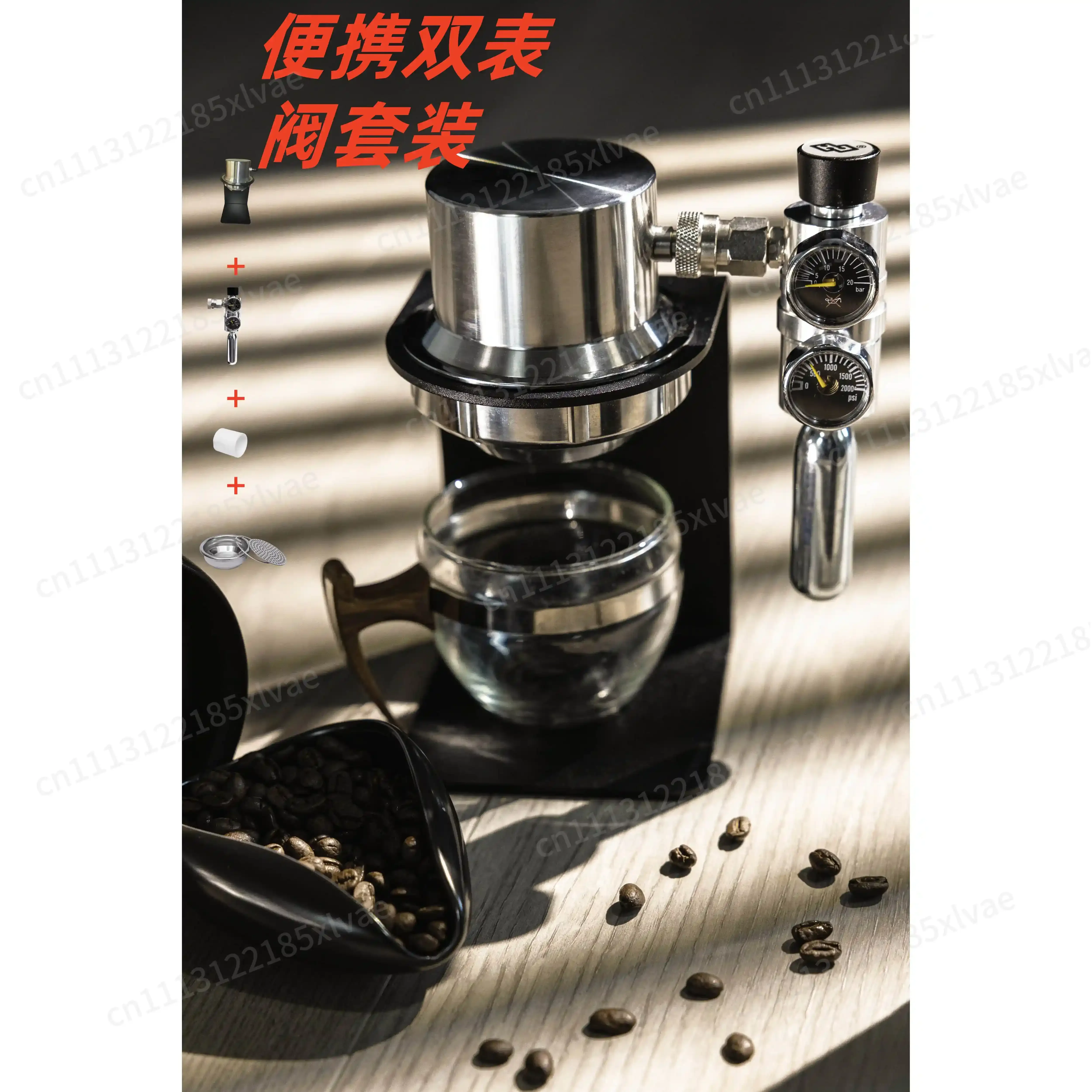 Household Italian Espresso Maker Stainless Steel Portable Pneumatic Coffee Machine With 9Bar Stable Extraction Structure