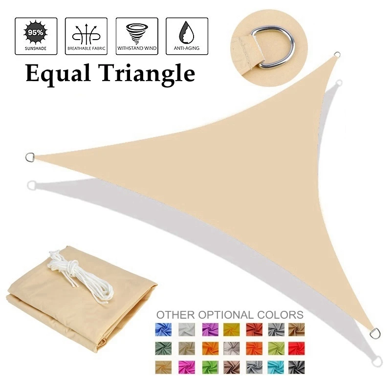 95%UV Block Triangle Sun Shade Sail Canopy Sun Shelter For Outdoor Facility Activities Backyard Waterproof Awnings Camping Tent