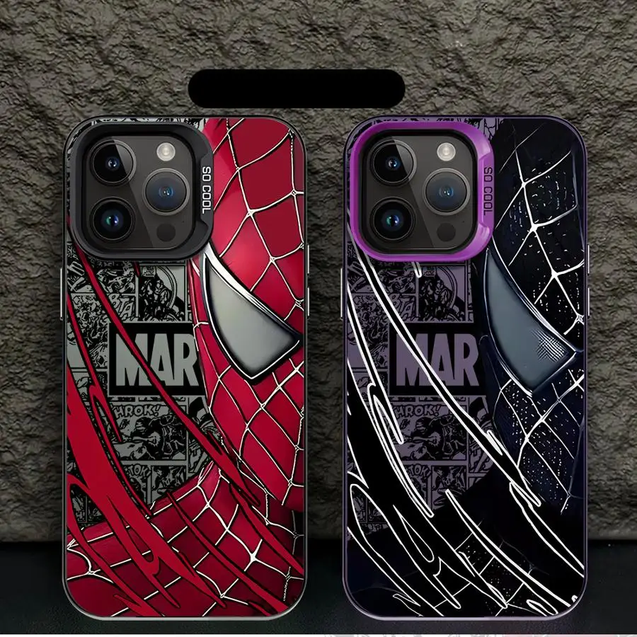 Marvel Spider Man Half Face Cool Phone Case for Apple iPhone 16 11 13 Pro 11 15 12 14 ProMax 15 14 16 12 Plus Cover