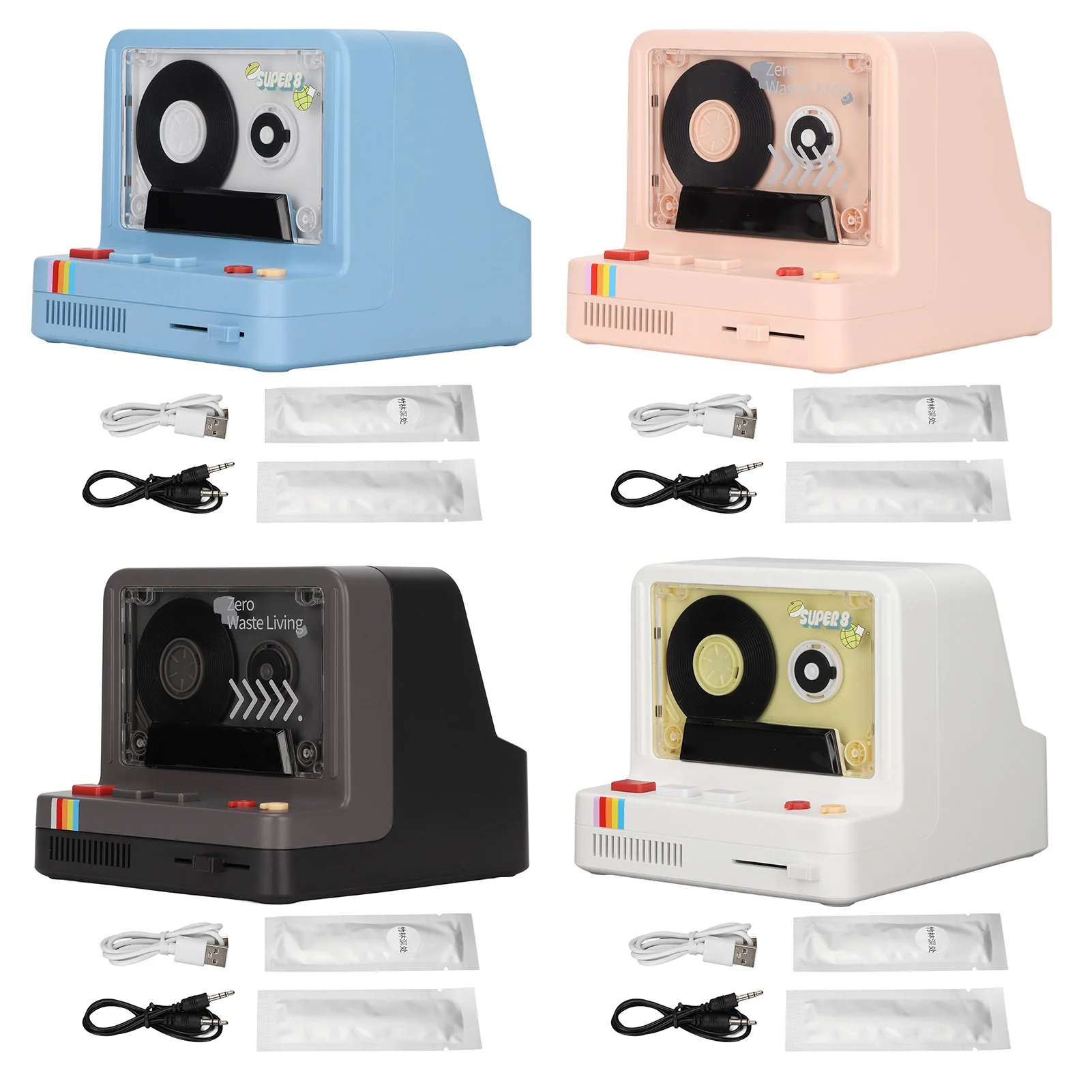 

Bluetooth Vintage Portable Retro Stereo Cassette Player Bluetooth Speaker with AUX TF Card Support and Dual Use for Home Travel