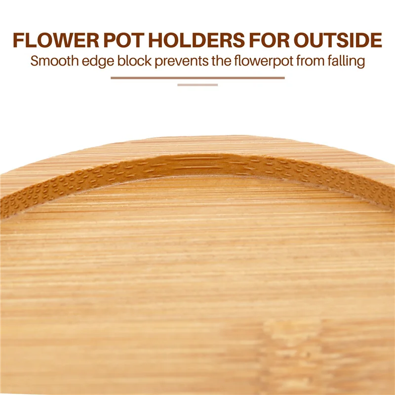 Hot Sale-5X Wooden Plant Stand Flower Pot Base Holder Stool High Stool Balcony Succulent Round Flower Shelf For Indoor Outdoor