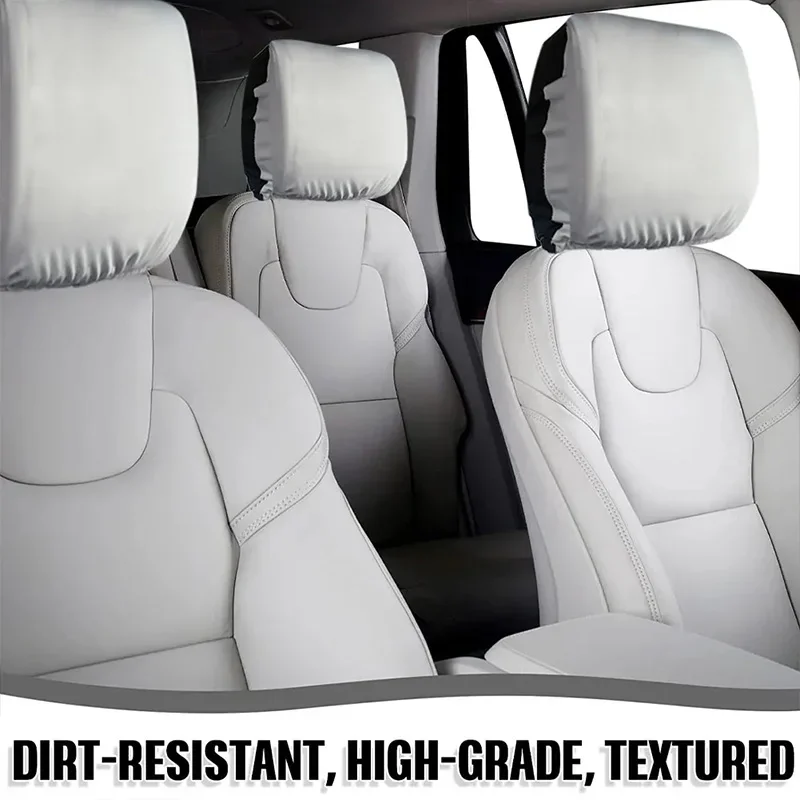 2Pcs Universal Car Seat Headrest Cover Anti Dirty Elastic Protective Pillowcase for Car Taxi Truck Suv Black White view 4