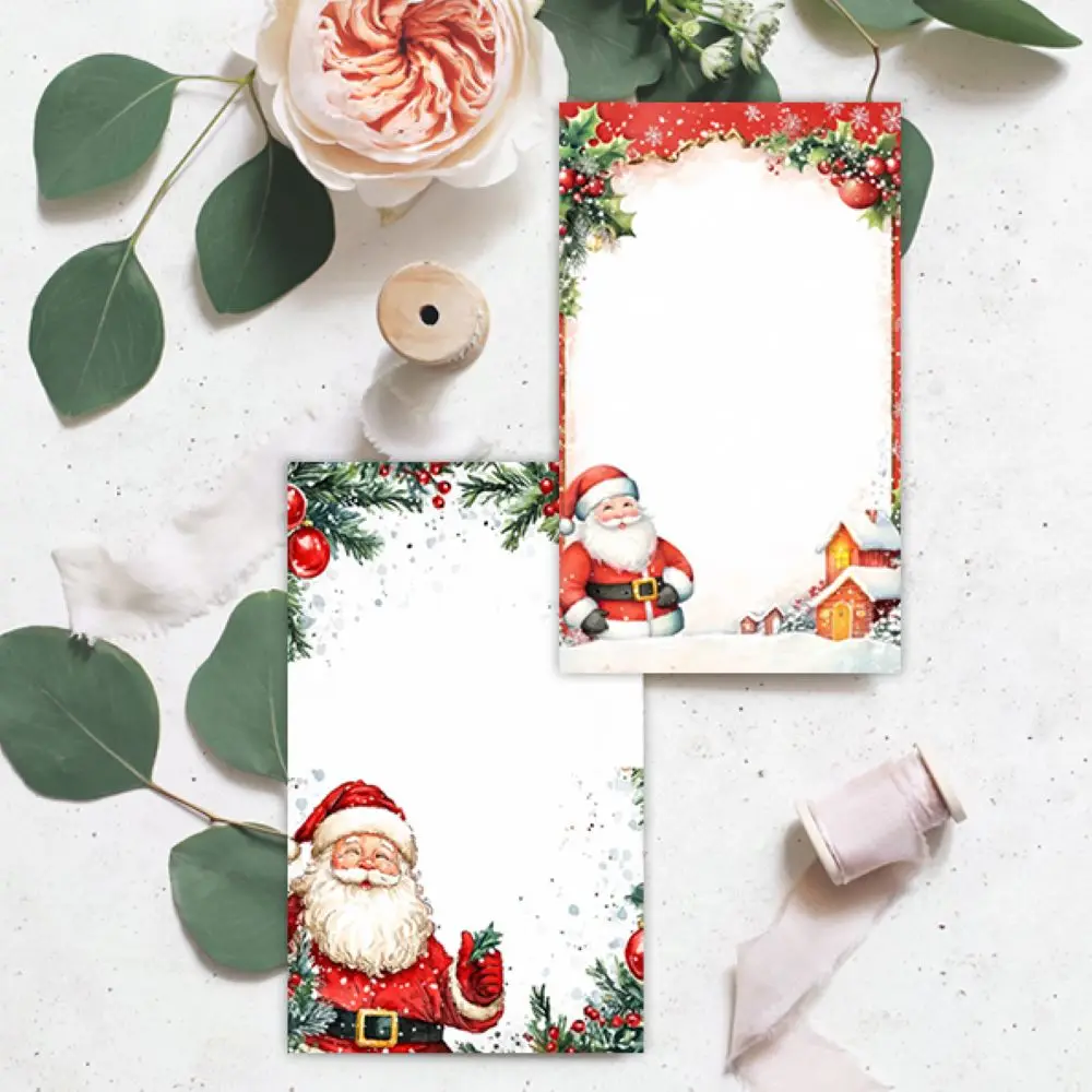 

50 шт. пустые рождественские открытки, открытки с сообщением Санта-Клауса, смешанная упаковка, счастливые праздники, благодарственные открытки для дня рождения, карманные открытки, подарочные бирки