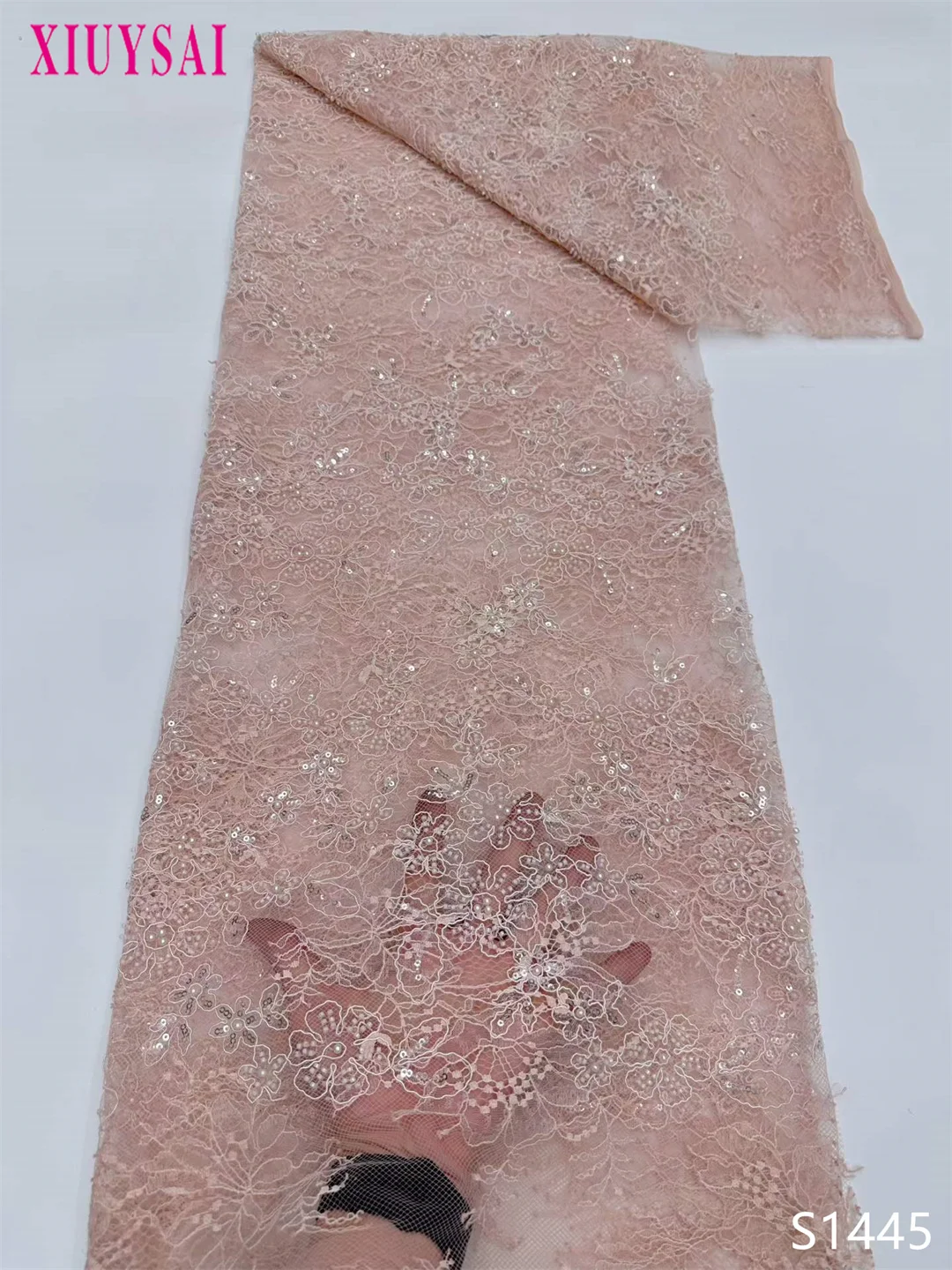 

Африканская кружевная ткань с блестками и бисером для шитья жениха, нигерийская свадьба, свадебная вышивка, французский тюль, высокое качество, роскошь