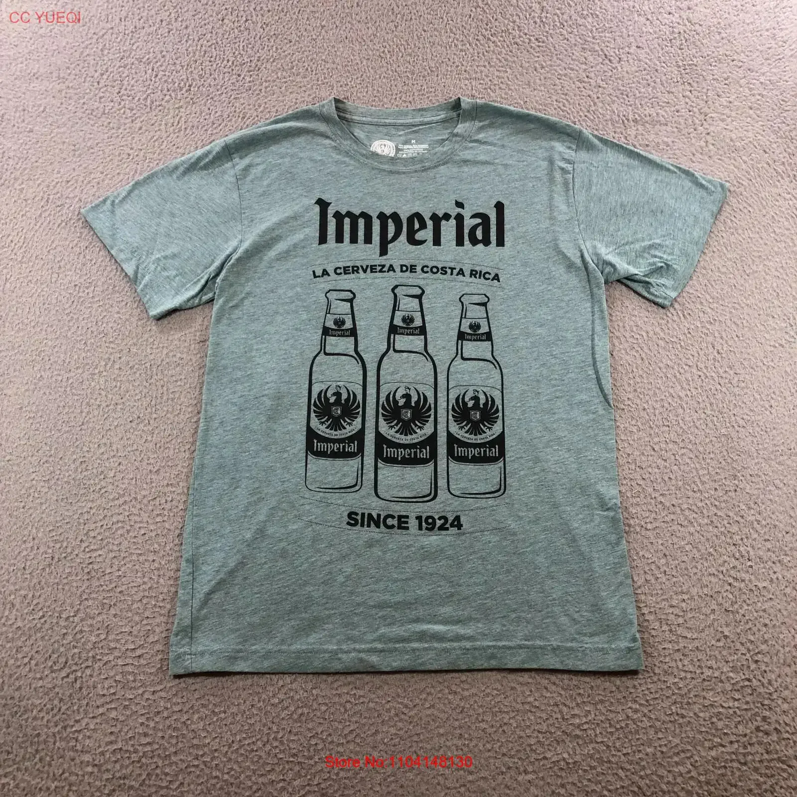 Camiseta imperial la cerveza de costa rica para hombre m gris pizarra cerveza pub bar vintage gráfico lavado suave estirado elegante Unisex