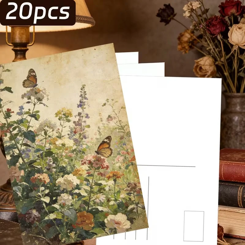 20-Pack Vintage Style Custom Postcards 3.9x5.9-Inch for Wall Decor Artistic Room Decor Scrapbooking Mail Exchange & Gift