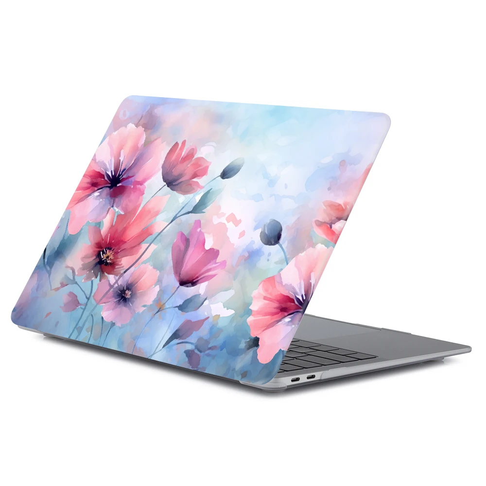 Flower Print Laptop Protector for MacBook Pro 13 M2 2022 model A2338 M1 Shell for MacBook Air 13 13.6 15 2025 M4 M3 Pro Case