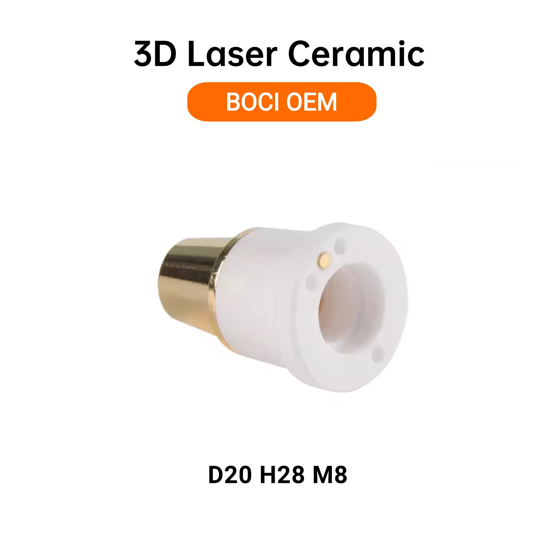 رأس الأصلي BOCI القطع بالليزر السيراميك D20 H28 M8 فوهة حامل فوهة ربط جزء السيراميك لرأس القطع بالليزر BOCI