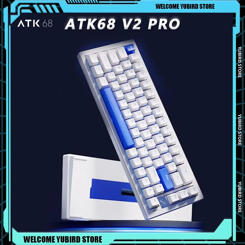 Atk68 V2 Pro Mechanisch toetsenbord met lage vertraging Aangepaste aluminiumlegering PBT Keycaps Rgb Hot Swap Esports-toetsenborden Gamingaccessoires