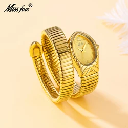 Top Brand MISSFOX Women's Watches New Quartz Snake Shape Simple Ladies Watch Fashion Unique Strap Waterproof Wristwatches