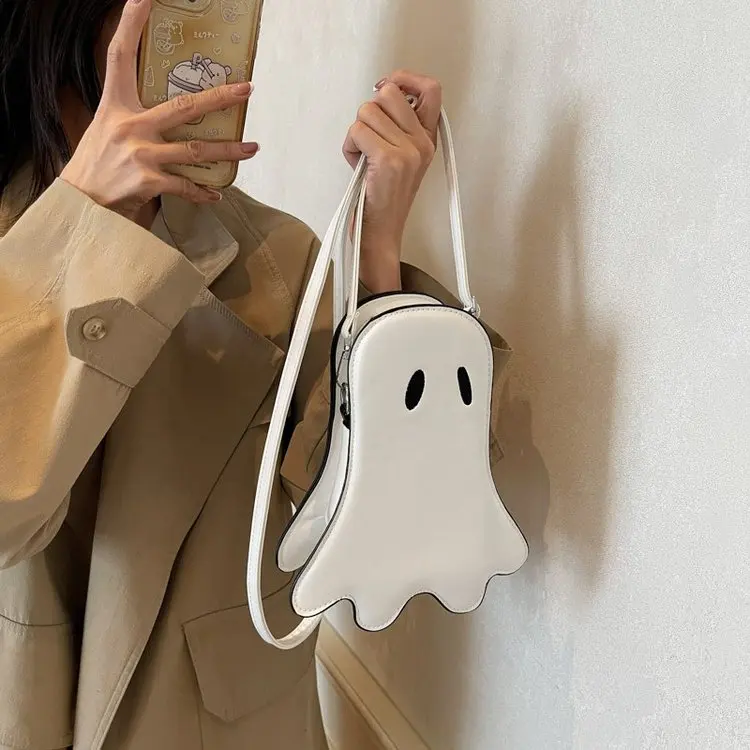 

Сумка-призрак Kawaii на Хэллоуин 2026, уродливо-милый мини-клатч, регулируемая сумка через плечо, готический аксессуар Y2K для вечеринок, косплея и повседневного использования