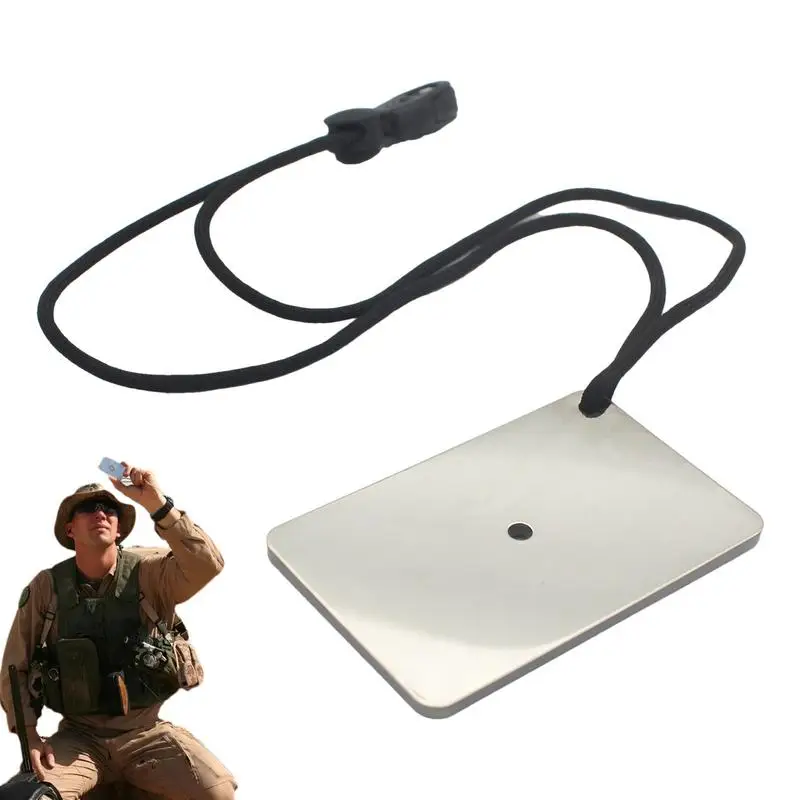 

Signaling Mirror Survival Camping Mirror Signal Mirror Multifunctional Outdoor Rescue Mirror Small Mirror With Whistle & Lanyard