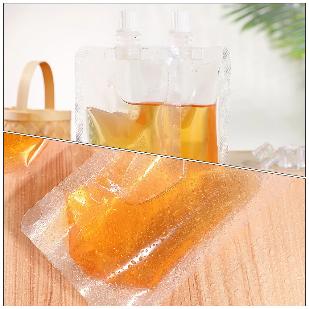 

20pcs Food Sealing Bags Clear Beverage Transparent Liquid Packaging Plastic Travel Suitable Beach Parties Barbecue Hot Cold