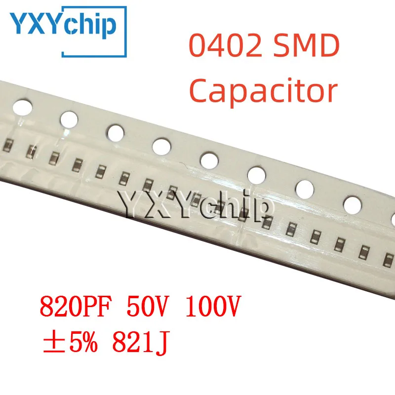 100PCS 0402 820PF 5… - image
