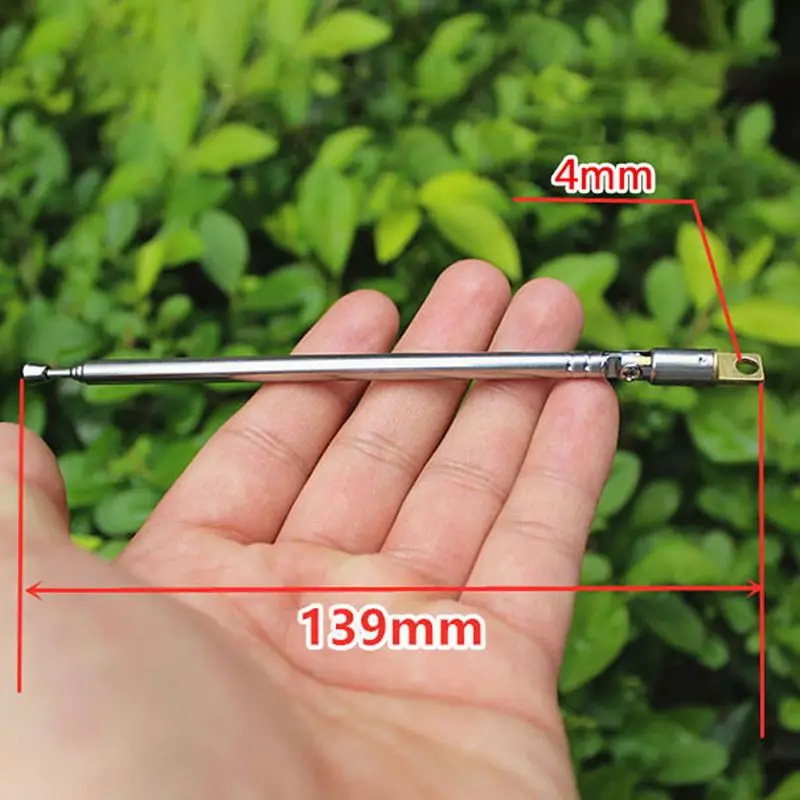 2pcs 37cm 4 Section Telescopic Stainless Steel AM FM Radio Universal Antenna