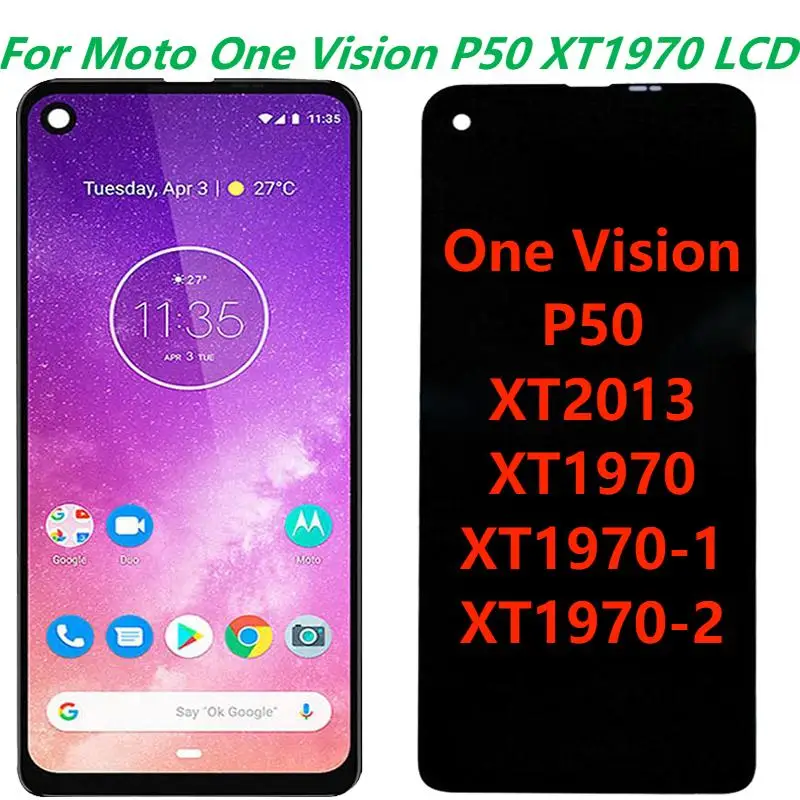 

Original 6.3 For Motorola Moto One Vision P50 XT1970 LCD Display With Frame Screen Touch Digitizer Assembly 100% Tested