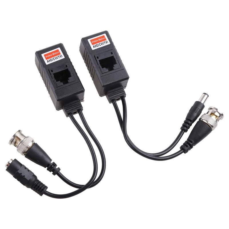 1 Pair BNC To RJ45 Passive Video Power + Balun Transceiver For CCTV Camera,video balun with power rj45
