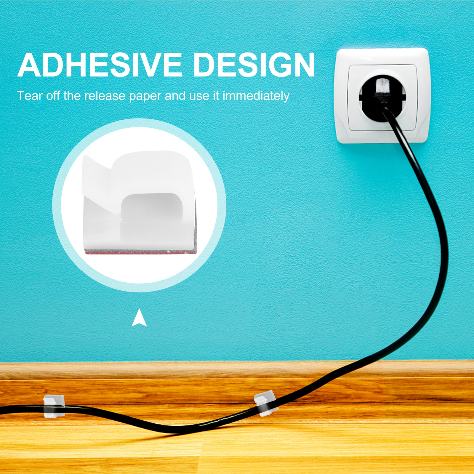 

100 Pcs Self-adhesive Thread Clamp Light Clips Cord Wire Holder Cable Mini Hook Organizer Home Supplies Accessory