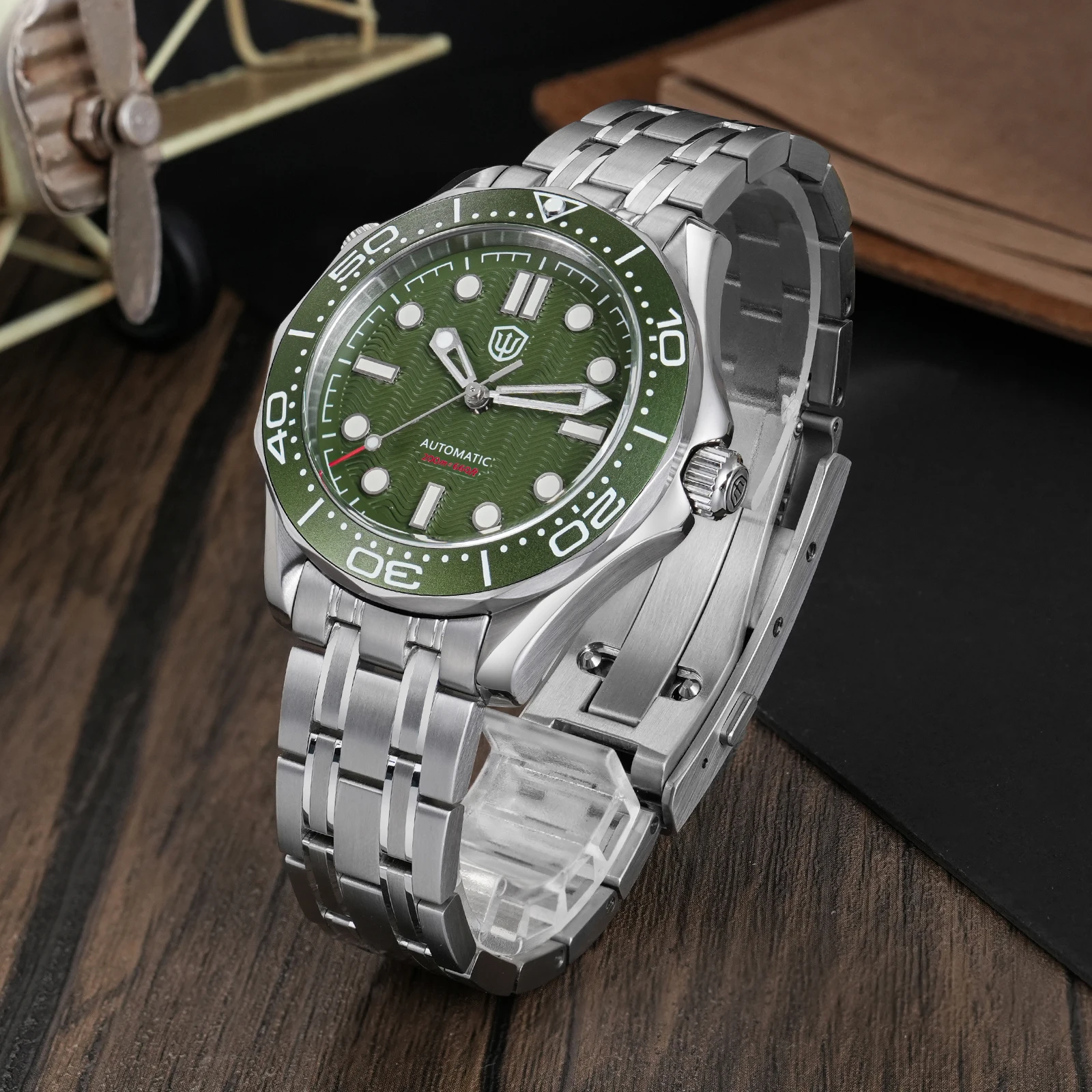 Watchdives WD007ST Watch NTTD NH35 Movement Stainless Steel Adjustment Clasp Dive Watches Sapphire Luminous 39mm Men Wristwatch