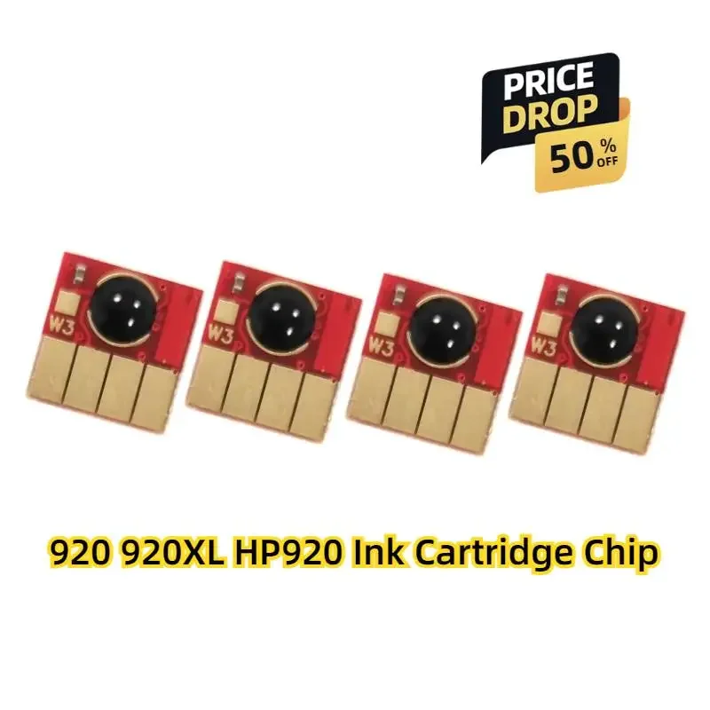 

Printers IC 4pc Chip for HP 920 920XL Chips HP920 Printer Ink Cartridge Chip for HP OfficeJet 6000 6500 7000 7500 6500A 7500A