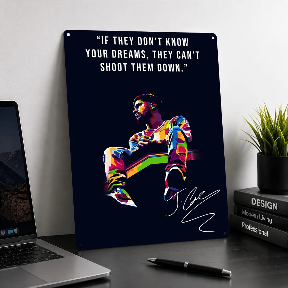 J Cole Metal Poster Musical Wall Art Customized Retro Tinplate Sign for Studio Bedroom Home Decor Music Fan Gift Room Decoration
