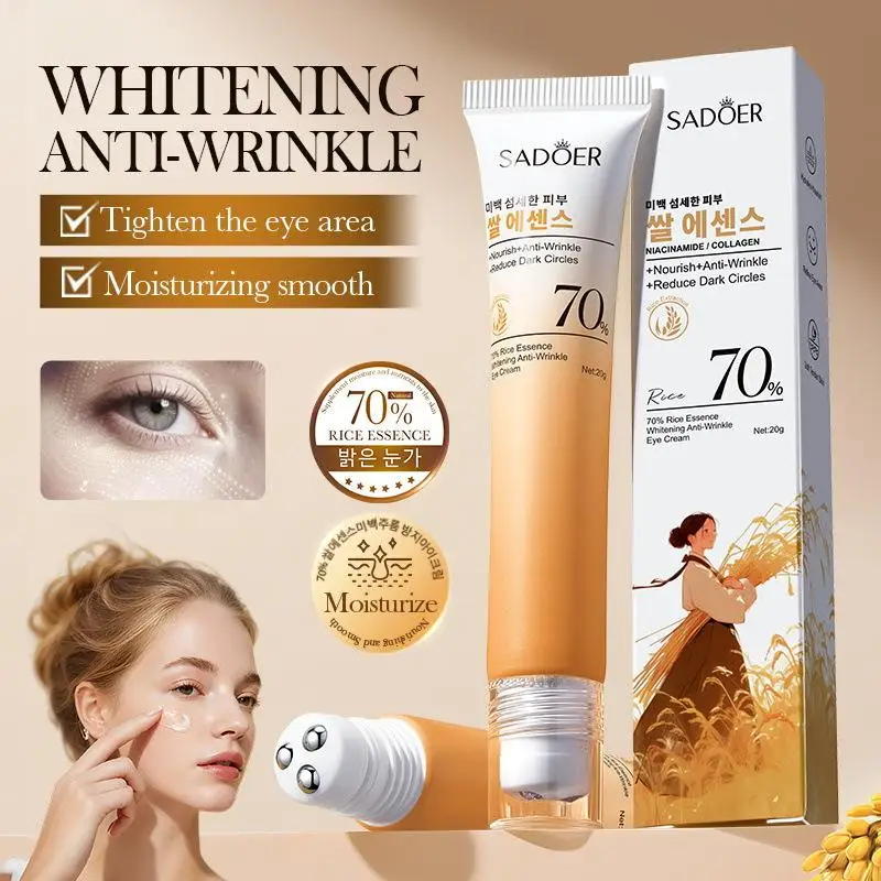 

SADOER Rice Eye Cream Anti Dark Circles Anti-Aging Anti Whitening Moisturizing Korean Eyes Skin Care Cosmetics