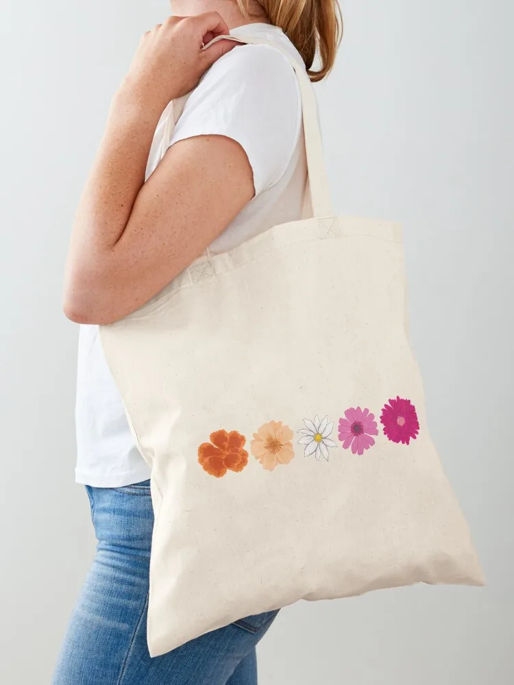 

Large Lesbian Flowers. Lesbian Pride Tote Bag tote bags aesthetic shopper bag women canvas Shopper handbag Cloth bag