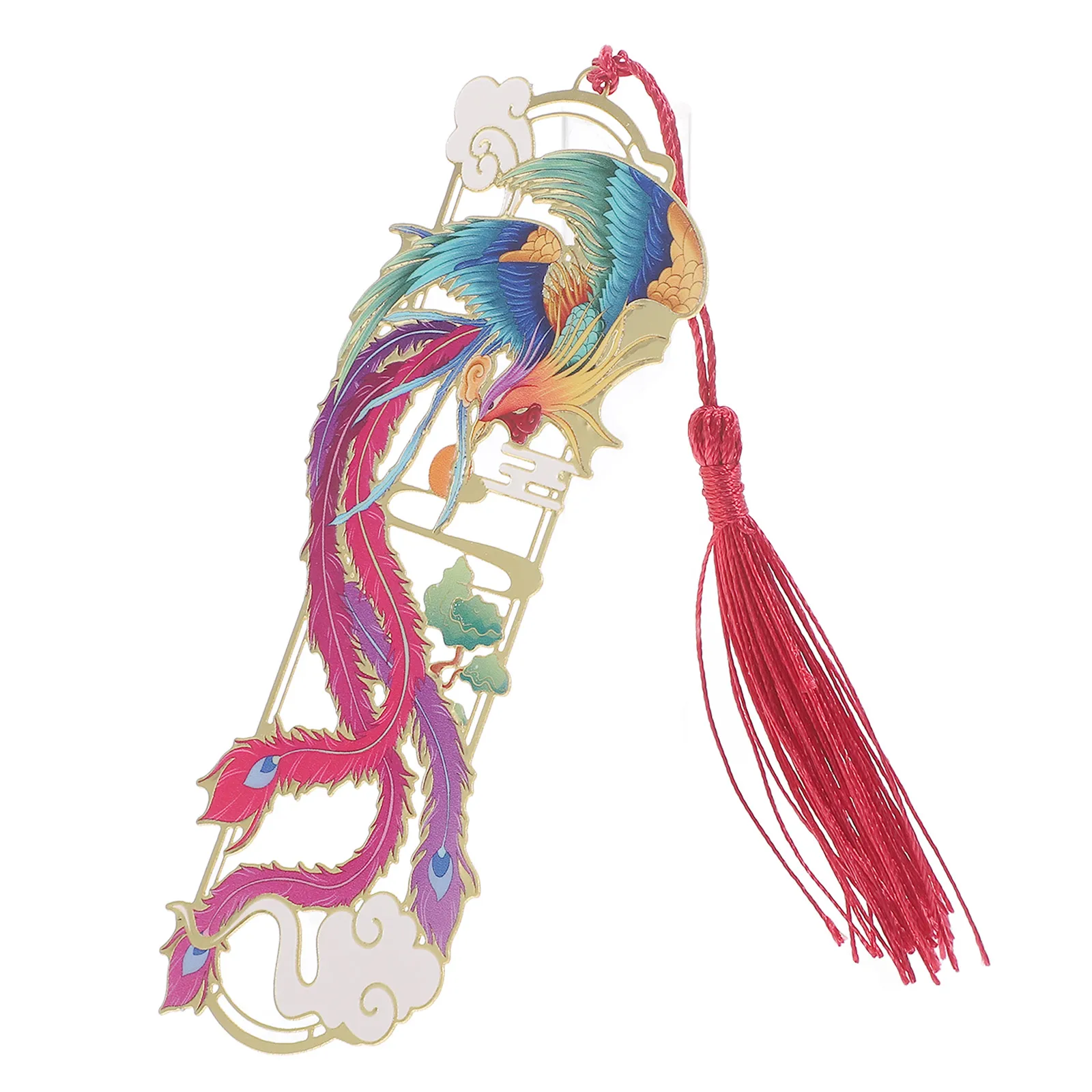 ドラゴンフェニックス金属ブックマーク中国風のブックマーク男性用銅ギフトクールページマーカー読書マーカー学生