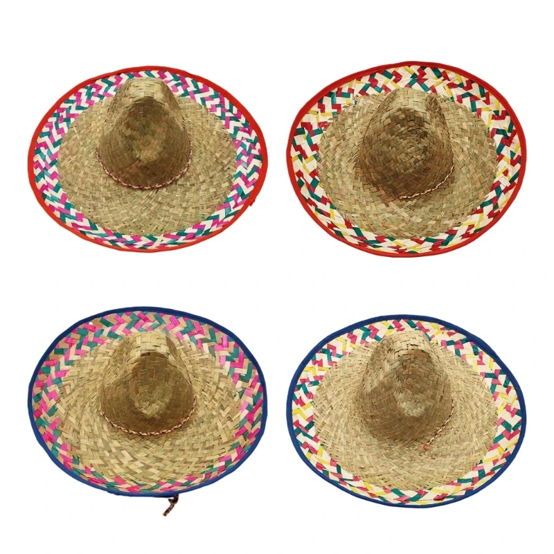 Unique Friendly Braided Sun Hat Large Brims Outdoor Hat For Gardening Hiking Beach Trip