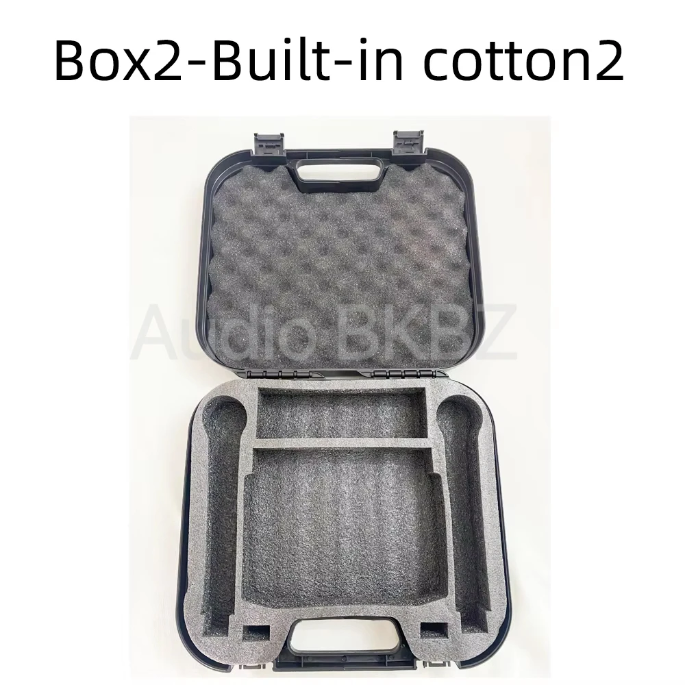 Caja de plástico adecuada para micrófono inalámbrico, fácil de llevar, accesorios para micrófono, caja de vuelo de almacenamiento