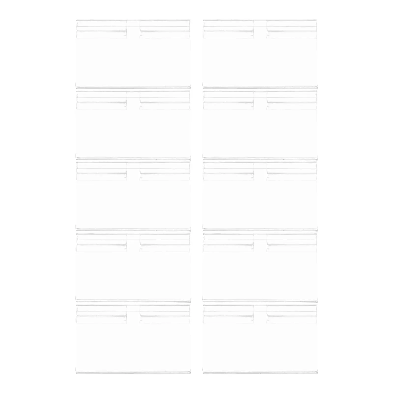 10Pcs Transparent PVC Label Holders for Shelves Hook Mount Price Tags Clear Shelf Label Card Slot Retail Store Display