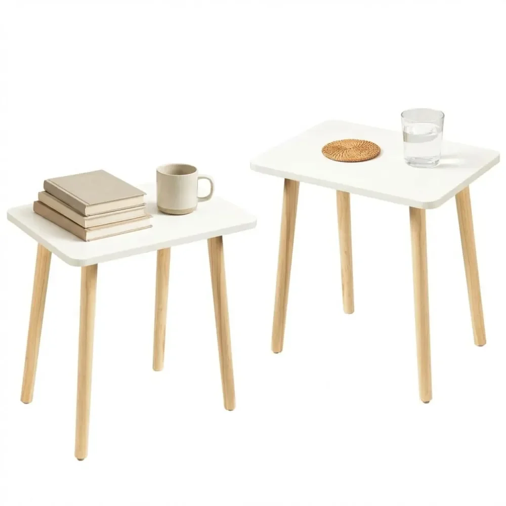 

Tables Living Room Set Of 2, Small Wooden Table Accent Table Living Room, Bedroom, Accent Tables For Small Spaces, Easy Assembl
