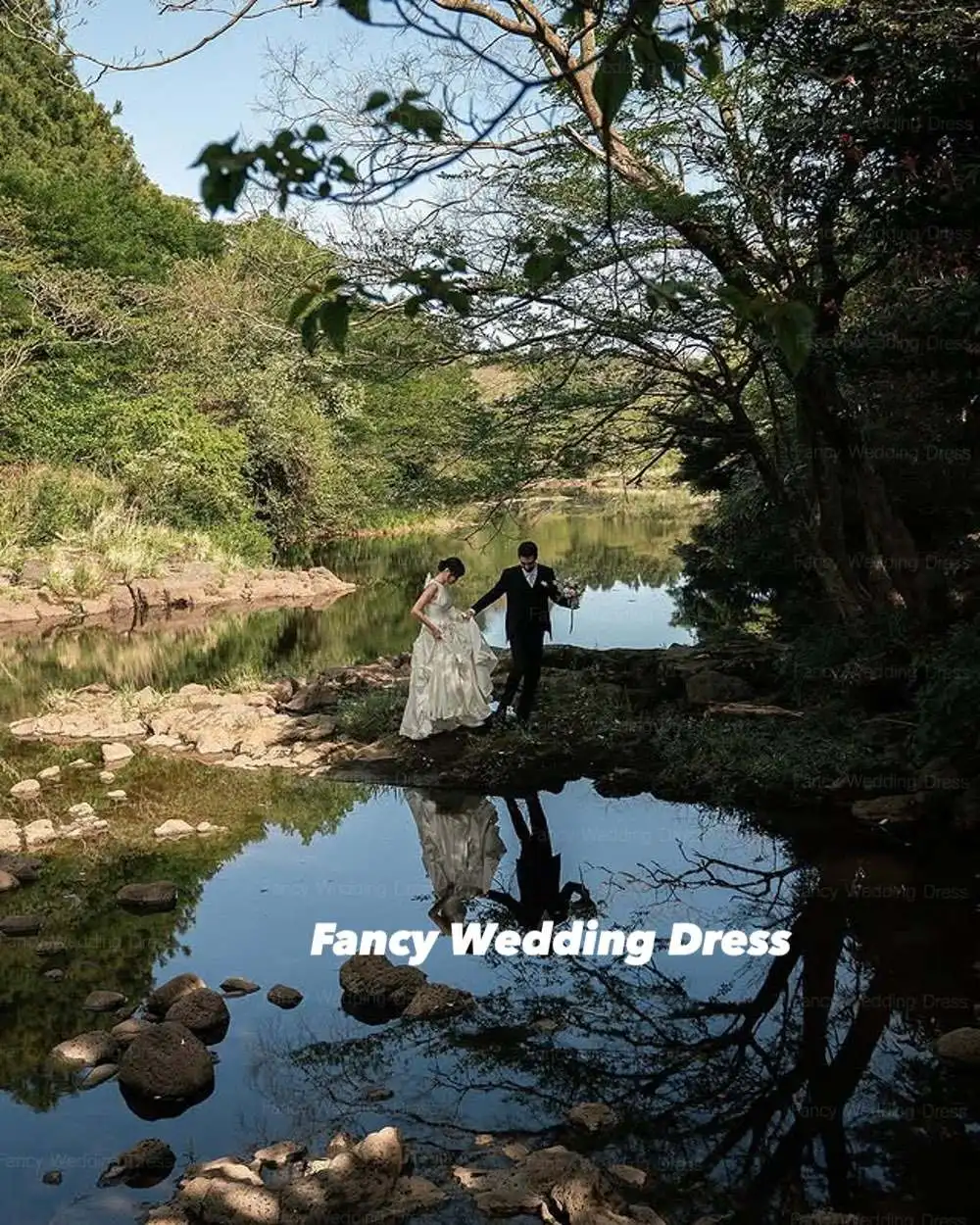 Fantasia princesa arco vestido de casamento uma linha tafetá coreia vestidos de festa à noite o pescoço até o chão sem mangas personalizado
