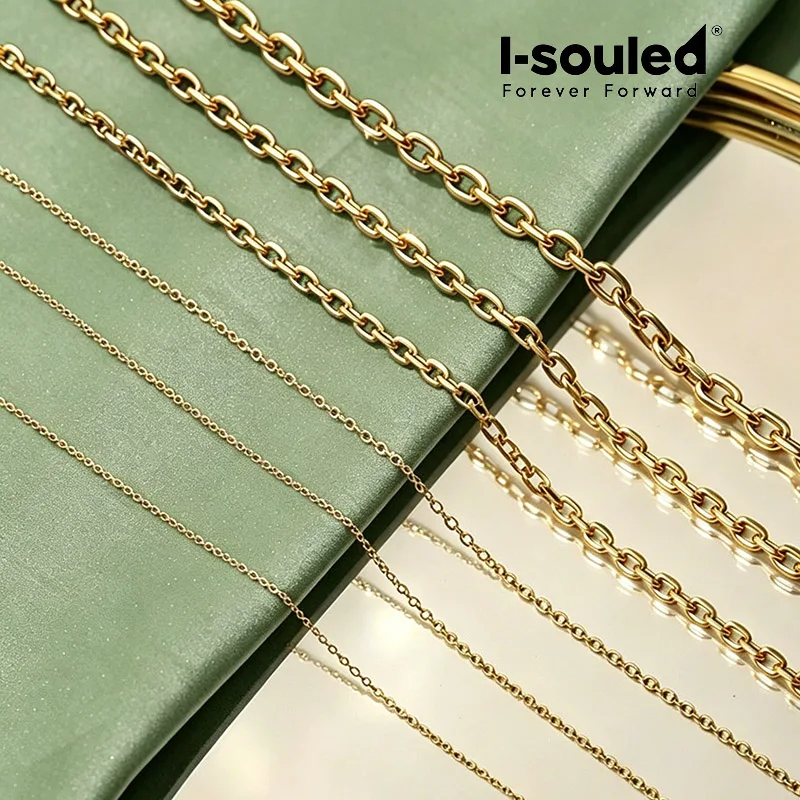 

Layered Pure Titanium Chain Necklace Set Gift Lightweight