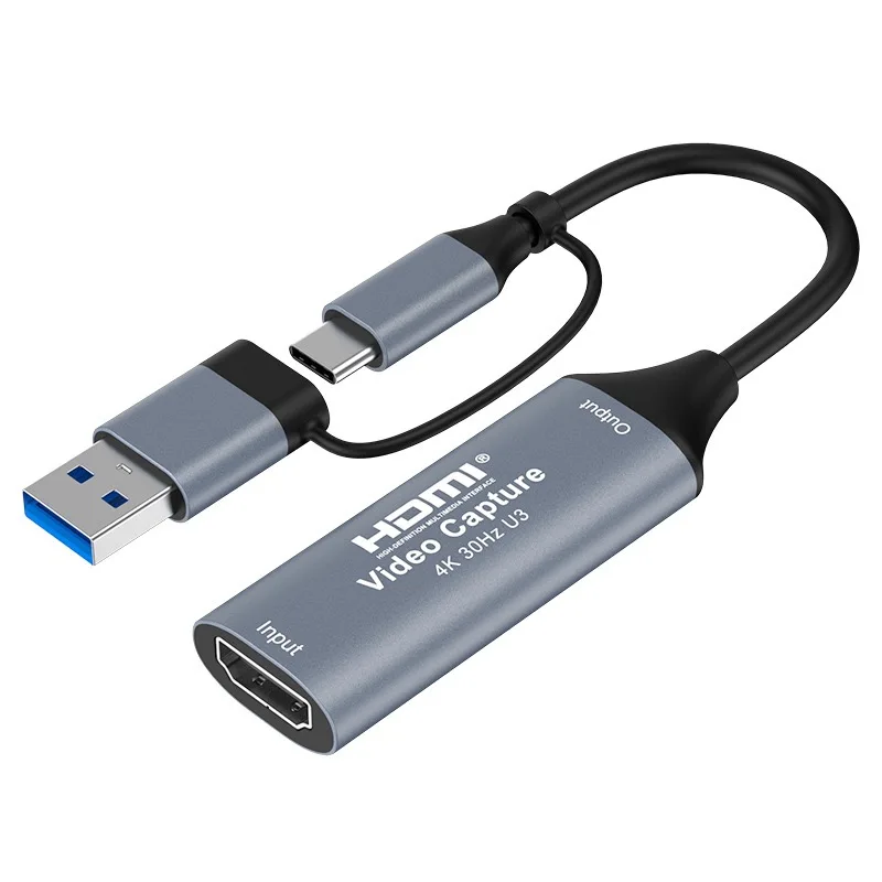 2 في 1 USB 3.0 بطاقة التقاط الفيديو 4K HDMI-متوافق مع USB 2.0 Type-C لعبة المنتزع سجل للتبديل Xbox PS5/4 البث المباشر