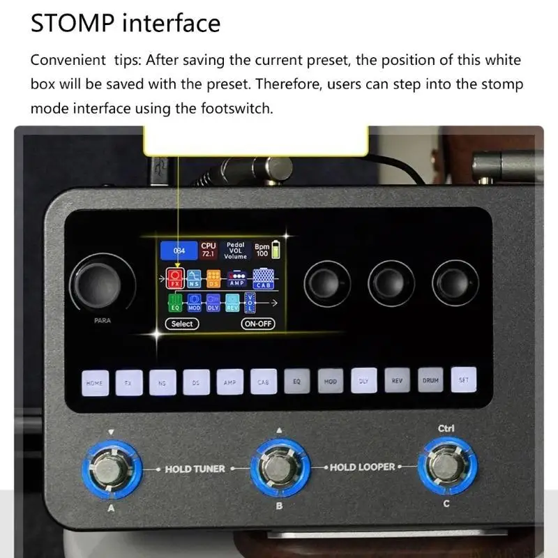 M5TC Professional Guitar Effects Processor Multiple Preset Sounds Drum Rhythm Pattern