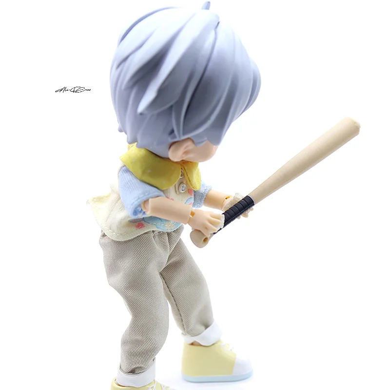 2 Stuks 1/12 Schaal Mini Honkbalknuppel Modellen voor Poppenhuis Sport Scène Simulatie Micro Bouw Props Speelgoed