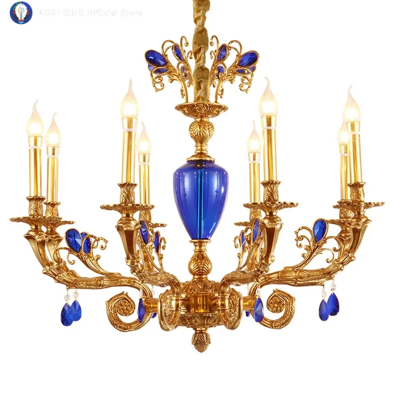 Elegant European Style Brass Chandelier, Perfect Decoration For Villa Living, Hotel Staircase And Aisle