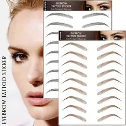 Water-based Hair-liked Authentic Eyebrow Tattoo Sticker Cosmetics False Lasting Long Stickers Eyebrows Makeup Waterproof J1C3