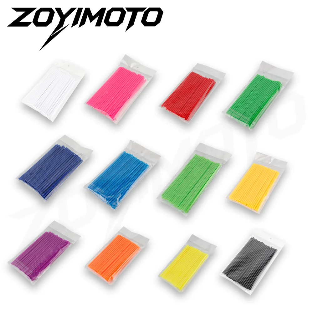 Universal Wheel Rim Spoke Skins Covers Kit 17cm For Dirt Pit Bike Motorcycle Bicycle Color Decor Protective Sleeve 36Pcs