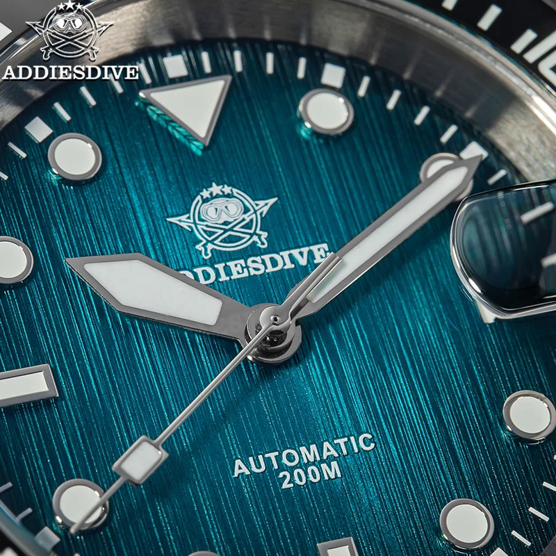 ADDIESDIVE 41mm Men Watch New Sapphire Glass Ceramic Bezel 8215 Mechanical Automatic Watches Diving 200m Waterproof Luminous
