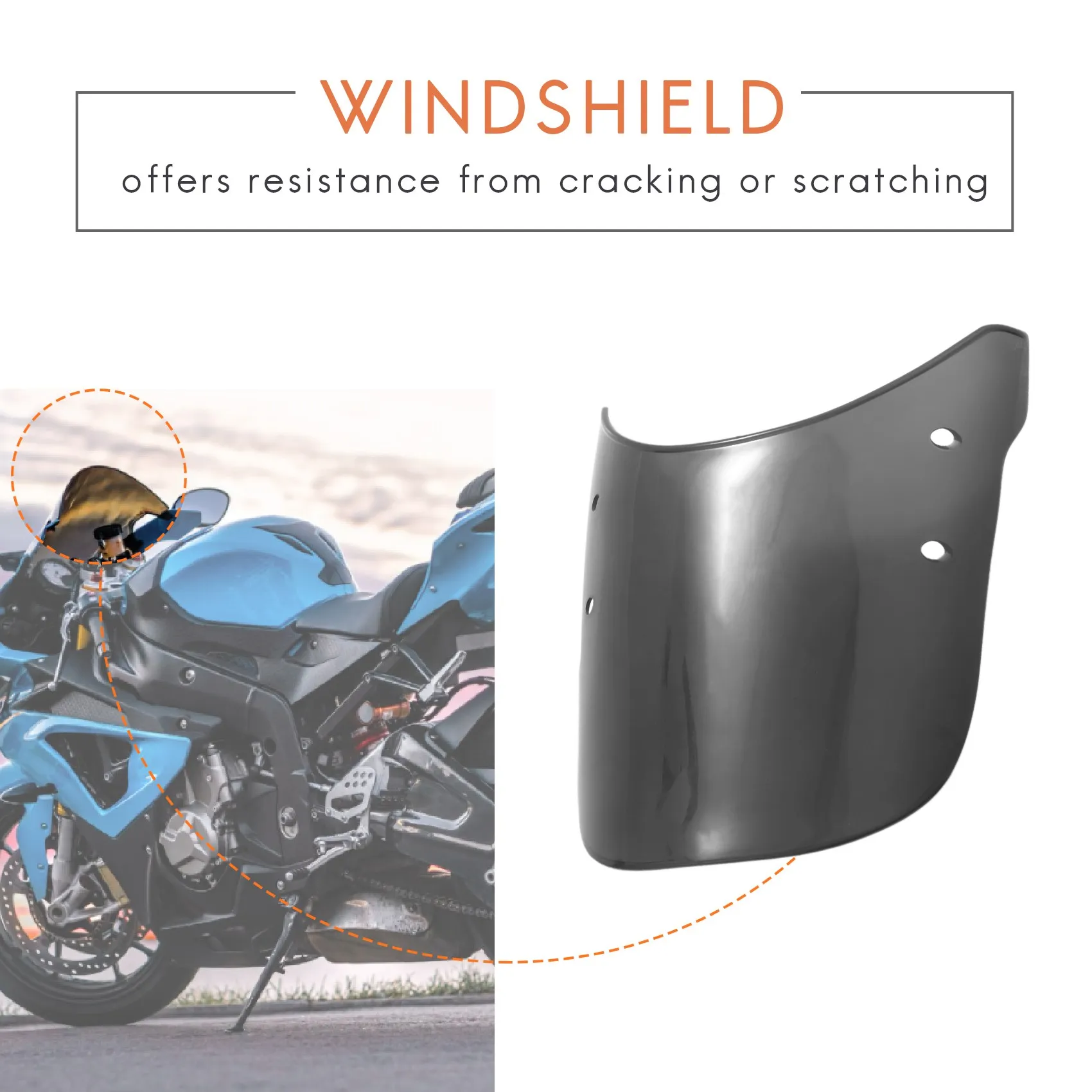 Motorcycle Headlight Fairing Windshield Windscreen Compatible for Bonneville 2001-2017,T100 2003-2017(Smoke)