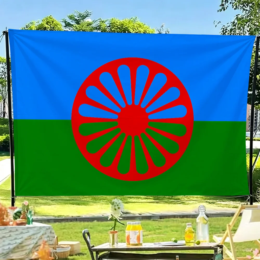 National Romani People Flag For Sports Matches  Games Parade Rally Holiday Festival Backyard Balcony Club Bar Decor