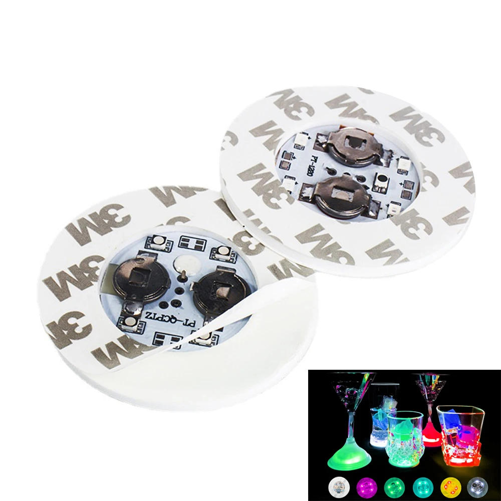 Coasters luminosos LED com luzes, Cup Mat, luz intermitente, Cup Mat, Bebidas, Garrafa De Vidro, Cup Pad, Festa, Casamentos, Natal, Casa, Pub