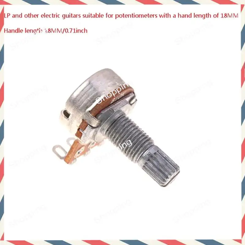 

A44M A500K Potentiometer Spline Small Pot Electric Guitar Bass Effect Amp Tone Volume 18Mm Durable Easy Install