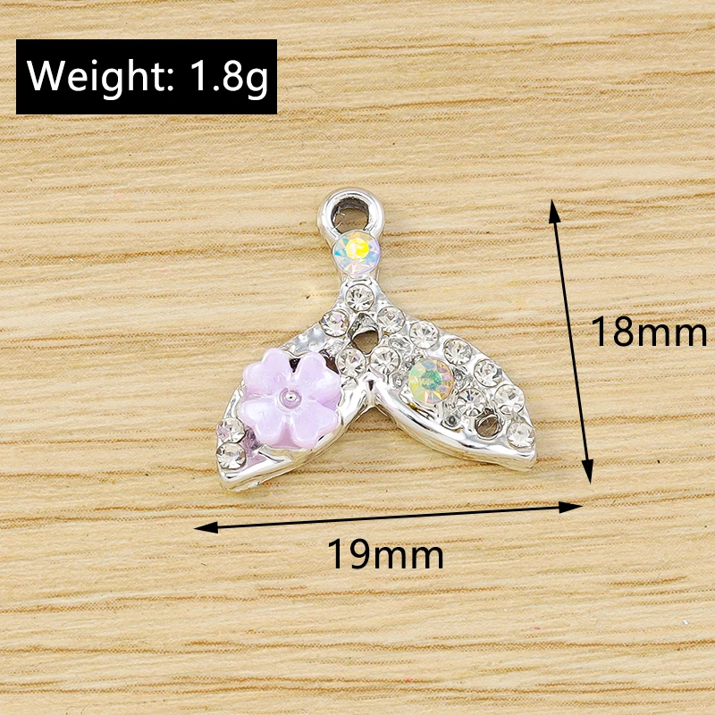 10 Stück gemischte niedliche Kristall-Seestern-Muschel-Fischschwanz-Anhänger für die Schmuckherstellung von Ohrringen, Halsketten, Armbändern, DIY-Bastelarbeiten und Geschenken – Detail 7