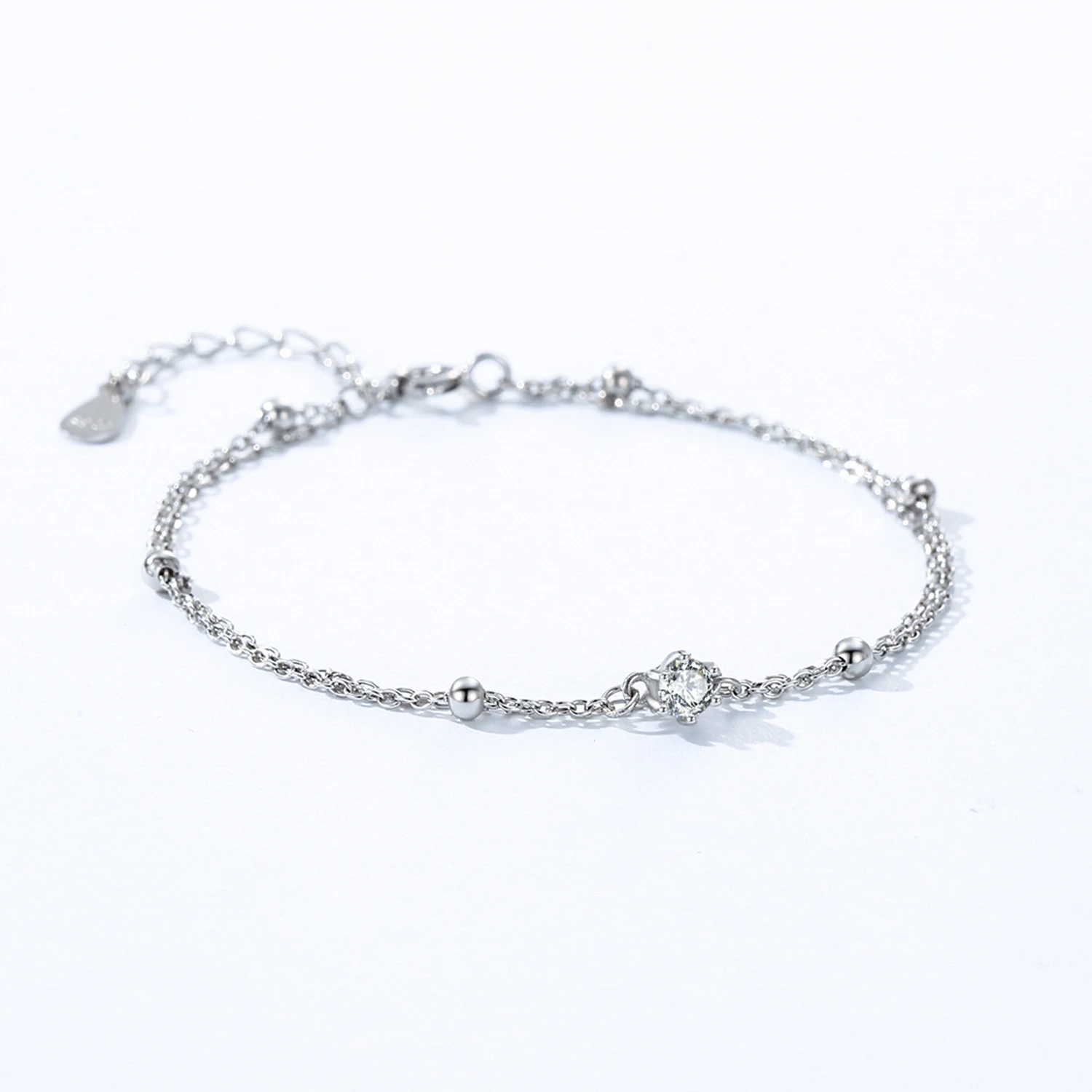 Ailmay mode 925 en argent Sterling perles simples ligne chaîne Bracelets pour femme classique charme Double couches Bracelet bijoux